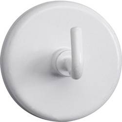 Maul magnet (Ø x v) 36 mm x 36 mm kulatý, s hákem bílá 5 ks 6158002