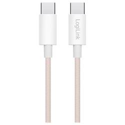 LogiLink Kabel USB-C USB 2.0 USB-C ® zástrčka 0.5 m růžová stíněný CU0343