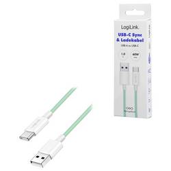 LogiLink Kabel USB-C USB 2.0 USB-A zástrčka, USB-C ® zástrčka 1 m zelená CU0327