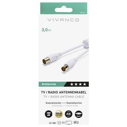 Vivanco antény, SAT kabel 3 m 100 dB pozlacené kontakty bílá