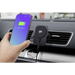 Renkforce bezdrátová indukční nabíječka do auta RF-Qi2WCar-01 RF-6662044 Výstup Magnetické připojení černá