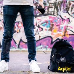 Aqiila B20+B powerbanka Li-Pol, 20000 mAh, USB-A, USB-C®, černá