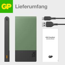 GP GPACCM10C000 powerbanka Li-Pol, 10000 mAh, USB-A, USB-C®, mechově zelená