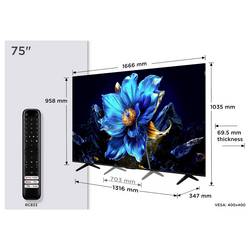 TCL 75P79K QLED TV, 191 cm 75 palec, F (A - G)