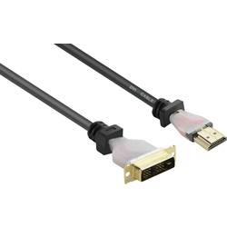 Renkforce DVI / HDMI kabelový adaptér DVI-D 18 + 1 pól Zástrčka, Zástrčka HDMI-A 1.80 m černá RF-4212216 pozlacené kontakty, lze šroubovat DVI kabel
