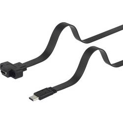 Renkforce USB kabel USB 3.2 Gen1 USB-C ® zástrčka, USB-C ® zásuvka 0.25 m černá lze šroubovat, flexibilní provedení RF-3415030
