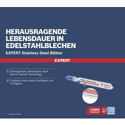 Bosch Accessories 2608900562 Pilový list do přímočaré pily EXPERT „Stainless Steel“ T 118 EHM, 3 ks 3 ks