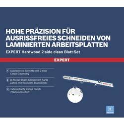 Bosch Accessories 2608900549 Sada pilových listů DO přímočaré pily EXPERT ‘Hardwood 2-side clean‘, T308BF/BFP, 2dílná 3 ks
