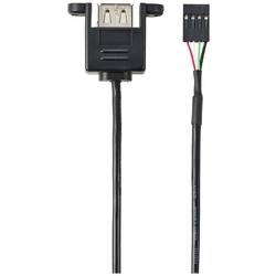 Renkforce USB kabel USB 2.0 plochý konektor 4pol., USB-A zásuvka 0.60 m černá lze šroubovat RF-5719748
