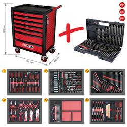 KS Tools 826.7598 dílenský vozík ocelový plech Barva: černá, červená