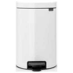 brabantia Newicon 111969 Pedálový odpadkový koš, 12 l, ocel, (Ø x v) 251 mm x 411 mm, bílá, otevírání pedálem, 1 ks