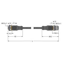 Turck RKC12T-10-RSC12T/TXL upravený zástrčkový konektor pro senzory - aktory, 6630872, piny: 12, 10 m, 1 ks