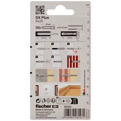 Fischer 567821 SX Plus rozpěrná hmoždinka 25 mm 5 mm 50 ks