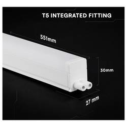 V-TAC VT-065 LED svítidlo zápustné LED T5 7 W Energetická třída (EEK2021): F (A - G)