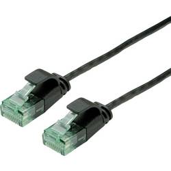 roline recycled material 21.45.3456 RJ45 síťové kabely, propojovací kabely CAT 6A U/UTP 3.00 m černá nestíněný, extrémně tenký , PVC plášť 1 ks