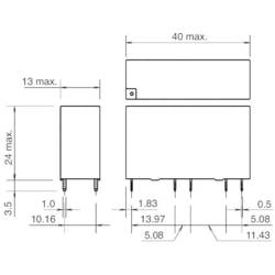Idec RF1V-2A2BL-D24, RF1V-2A2BL-D24 relé do DPS, monostabilní, 1 cívka, 30 V/DC, 250 V/AC, 6 A, 1 ks