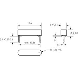 PIC MS-104-3 MS-104-3, jazýčkový kontakt, 1 spínací kontakt, 150 V/DC, 120 V/AC, 0.5 A, 10 W