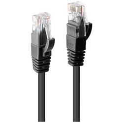 LINDY 48082 RJ45 síťové kabely, propojovací kabely CAT 6 U/UTP 10.00 m černá S průchodkou chránící proti zlomení, kroucené páry , pozlacené kontakty, nestíněný