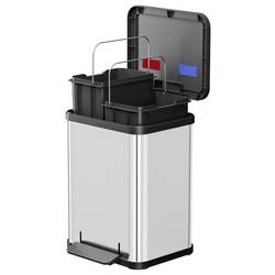 Hailo Öko duo plus M 6222000 odpadkový koš, 18 l, nerezová ocel, (d x š x v) 320 x 320 x 430 mm, nerezová ocel, otevírání pedálem, 1 ks