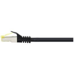 Renkforce RF-4995160 RJ45 síťové kabely, propojovací kabely CAT 6a (surový kabel CAT 7) S/FTP 0.50 m černá krytí TPE, flexibilní provedení, samozhášecí 1 ks