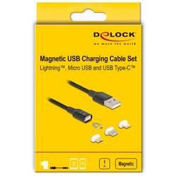 Delock USB kabel USB-A zástrčka, USB-C ® zástrčka, USB Micro-B zástrčka, Apple Lightning konektor 1.00 m černá 88165