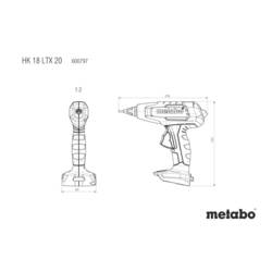 Metabo HK 18 LTX 20 aku tavná lepicí pistole, bez akumulátoru, bez nabíječky, Ø 11 mm, 18 V, 1 ks, 600797850