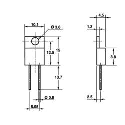 Vishay RTO 50 F-150 výkonný rezistor 150 Ω axiální TO-220 50 W 1 % 1 ks Tube