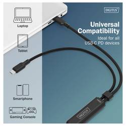Digitus Kabel USB-C USB 2.0 USB-C®, USB-C ® zástrčka 180 cm černá AK-300170-018-S