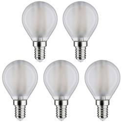 Paulmann 29098 LED Energetická třída (EEK2021) F (A - G) E14 kapkový tvar 4.8 W neutrální bílá (Ø x v) 45 mm x 78 mm vlákno 5 ks