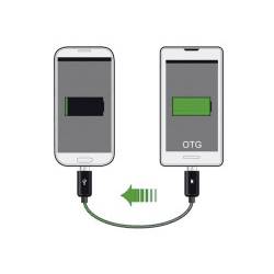 Delock USB kabel USB 2.0 USB Micro-B zástrčka, USB Micro-B zástrčka 0.30 m černá s funkcí OTG 83570