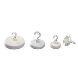 magnetoplan magnet s háčkem magnetoplan® 47mm 16kg Ferrit weiß (Ø) 47 mm kulatý, s hákem bílá 1 ks 52647