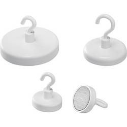 magnetoplan magnet s háčkem (Ø) 25 mm kulatý bílá 10 ks 52625S10