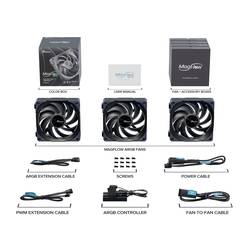 Seasonic MagFlow 1225PWM ARGB 120 PC větrák s krytem černá (š x v x h) 365.8 x 120.4 x 26.6 mm