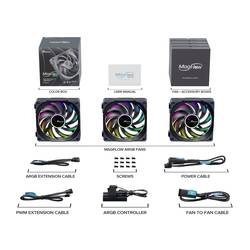 Seasonic MagFlow 1225PWM ARGB 120 PC větrák s krytem černá (š x v x h) 365.8 x 120.4 x 26.6 mm