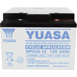 Yuasa NPC24-12 NPC24-12 olověný akumulátor 12 V 24 Ah olověný se skelným rounem (š x v x h) 175 x 125 x 166 mm šroubované M5 bezúdržbové, odolné proti více