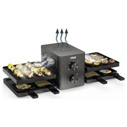 Princess Purify raclette gril 8 pánví, nepřilnavý povlak, ochrana proti přehřátí, s nasáváním vzduchu černá