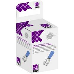 TRU COMPONENTS T1904C041 sortiment plochých zásuvek Šířka zástrčky: 2.80 mm Tloušťka konektoru: 0.80 mm 180 ° částečná izolace modrá 25 ks