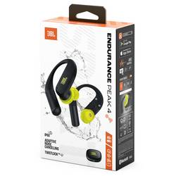 JBL Endurance Peak 4 špuntová sluchátka (In Ear) Bez kabelu, Bluetooth® černá, citrusová Potlačení hluku Nabíjecí pouzdro, za uši, odolné vůči potu,