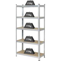 TOOLCRAFT TO-7863108 regál na těžké předměty, (š x v x h) 90 x 1.8 x 40 cm, kov, MDF, pozinkovaná, stříbrná