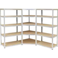 TOOLCRAFT TO-7863108 regál na těžké předměty, (š x v x h) 90 x 1.8 x 40 cm, kov, MDF, pozinkovaná, stříbrná