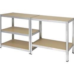 TOOLCRAFT TO-7863108 regál na těžké předměty, (š x v x h) 90 x 1.8 x 40 cm, kov, MDF, pozinkovaná, stříbrná