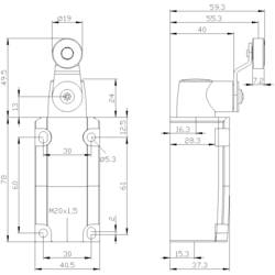 Siemens 3SE51120CH01 3SE5112-0CH01 polohový spínač 6 A otočná páka, kovová páka IP66, IP67 1 ks