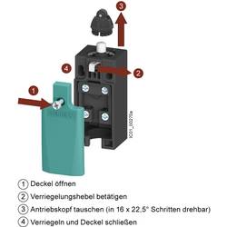 Siemens 3SE51120CH01 3SE5112-0CH01 polohový spínač 6 A otočná páka, kovová páka IP66, IP67 1 ks