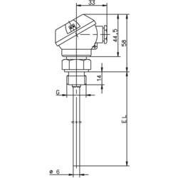 Jumo teplotní senzor typ senzoru Pt100 -50 do 400 °C Délka senzoru 250 mm Šířka snímače 6 mm