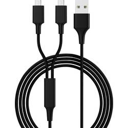 Smrter Nabíjecí kabel USB USB 2.0 USB-A zástrčka, USB Micro-B zástrčka 1.20 m černá Textilní plášť SMRTER_HYDRA_DUO_M_BK