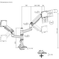 SpeaKa Professional rameno na monitory SP-MM-980 2 Displej: (s) 43,2 cm (17) - 124,5 cm (49) černá nastavitelná výška, naklápěcí, nakláněcí