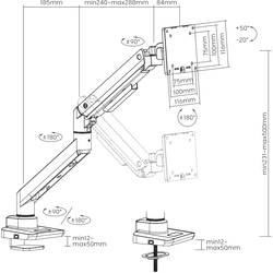 SpeaKa Professional SP-MM-970 rameno na monitory 1 Displej: (s) 43,2 cm (17) - 124,5 cm (49) černá nastavitelná výška, naklápěcí, nakláněcí