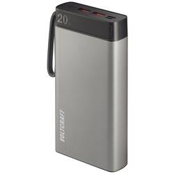 VOLTCRAFT PB-20-PD3.0 powerbanka Li-Pol, 20000 mAh, Power Delivery 3.0, šedočerná, Indikátor stavu