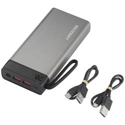 VOLTCRAFT PB-20-PD3.0 powerbanka Li-Pol, 20000 mAh, Power Delivery 3.0, šedočerná, Indikátor stavu