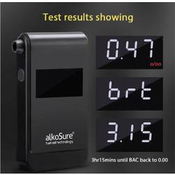 alkoSure alkohol tester černá (matná) 0.00 do 4.00 ‰ vč. displeje, různé jednotky